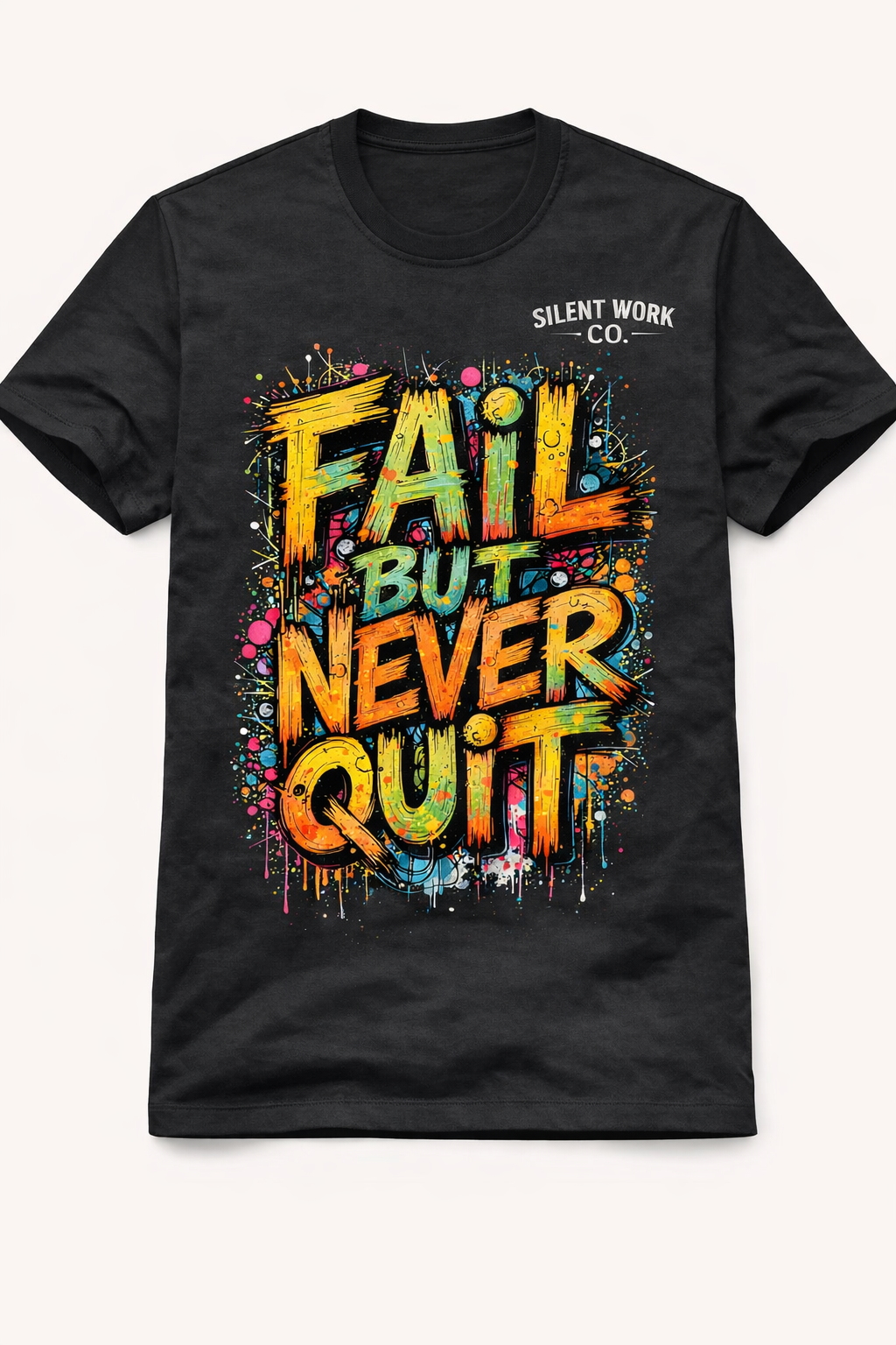Fail But Never Quit Motivational T-Shirt