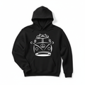 Black hoodie with vintage van design