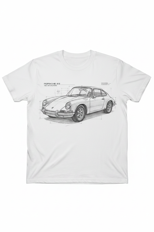 Porsche 912 Sketch White T-Shirt