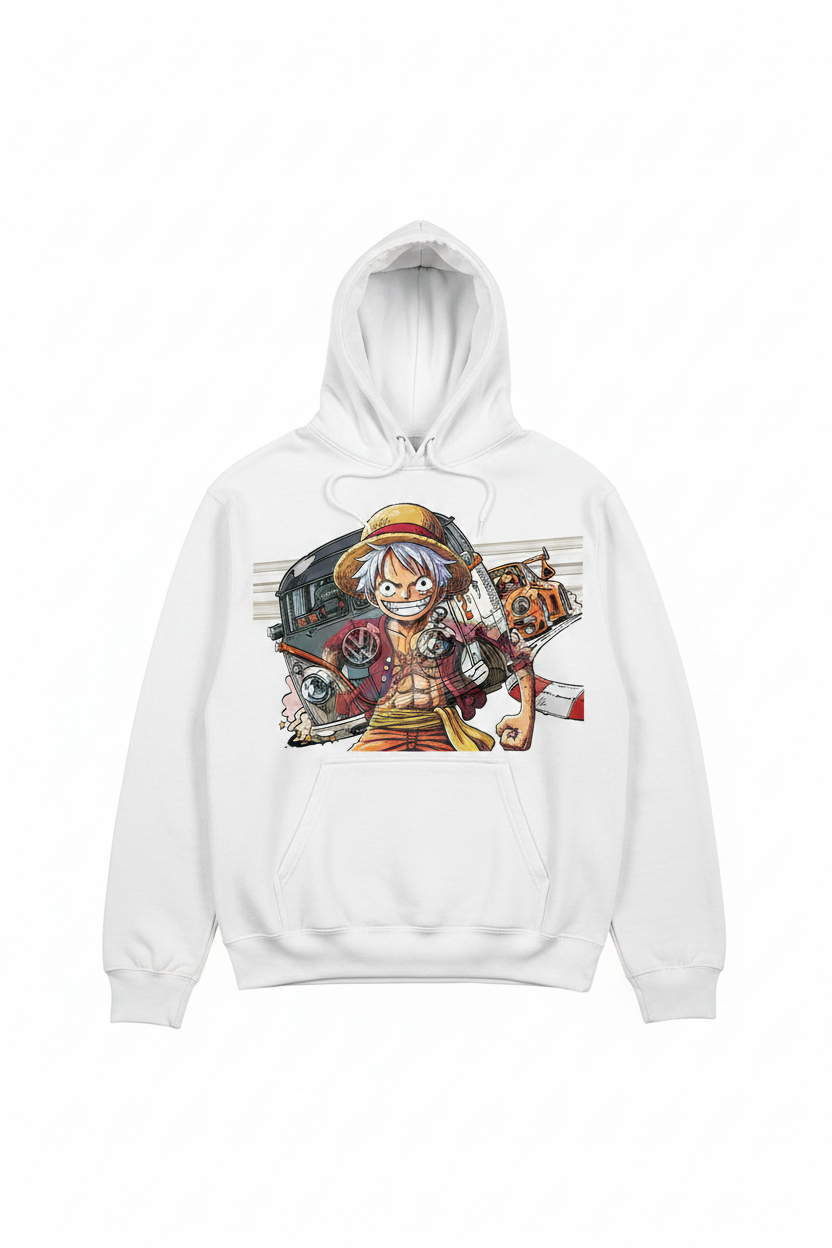 One Piece Luffy White Hoodie