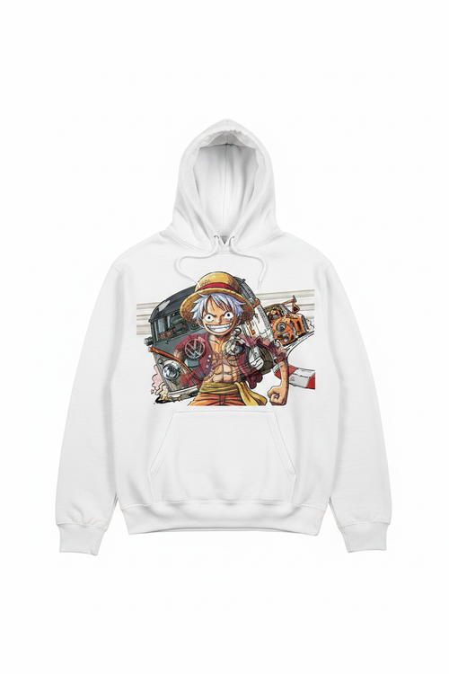One Piece Luffy White Hoodie