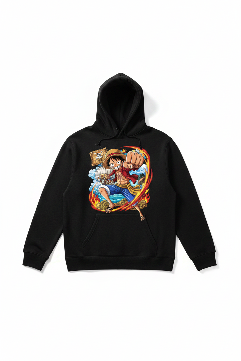 One Piece Luffy Black Hoodie