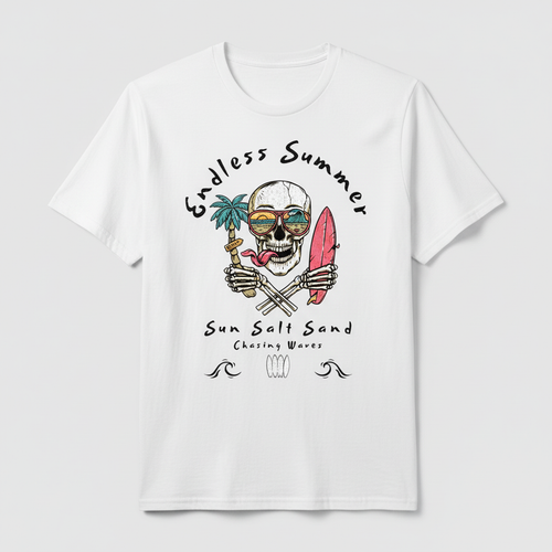 White t-shirt with endless summer design