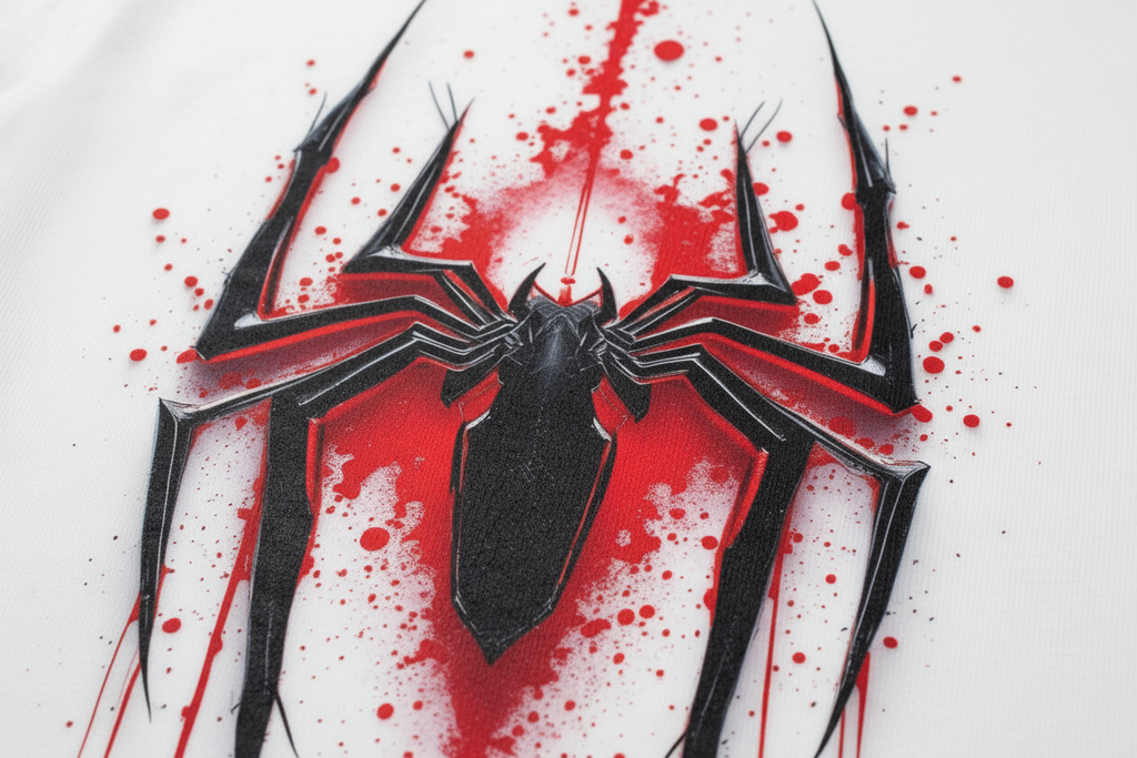 Close-up of spider logo design