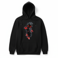 Teen hoodie with mysterious hooded character