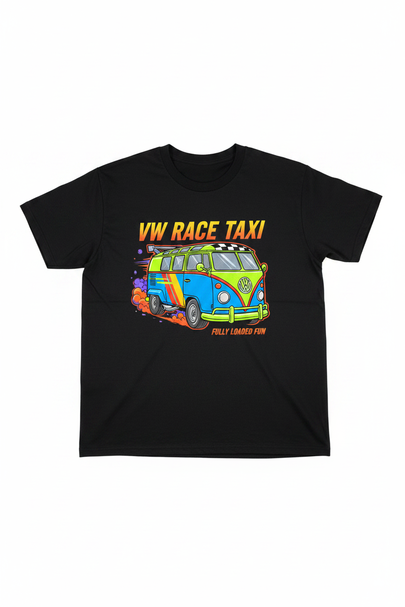VW Race Taxi Black T-Shirt