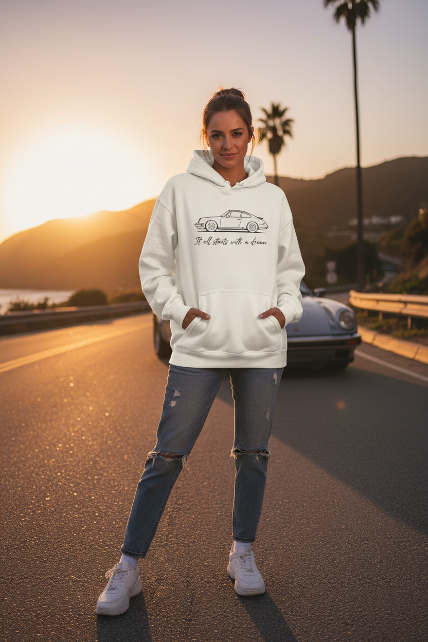 Porsche Dream Hoodie - White Lifestyle